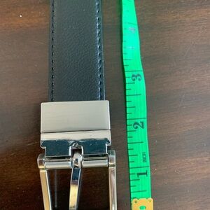 Boys Reversible Black and brown Leather Belt with Silver Buckle